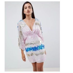 ASOS Designs kimono mini dress w sequins
